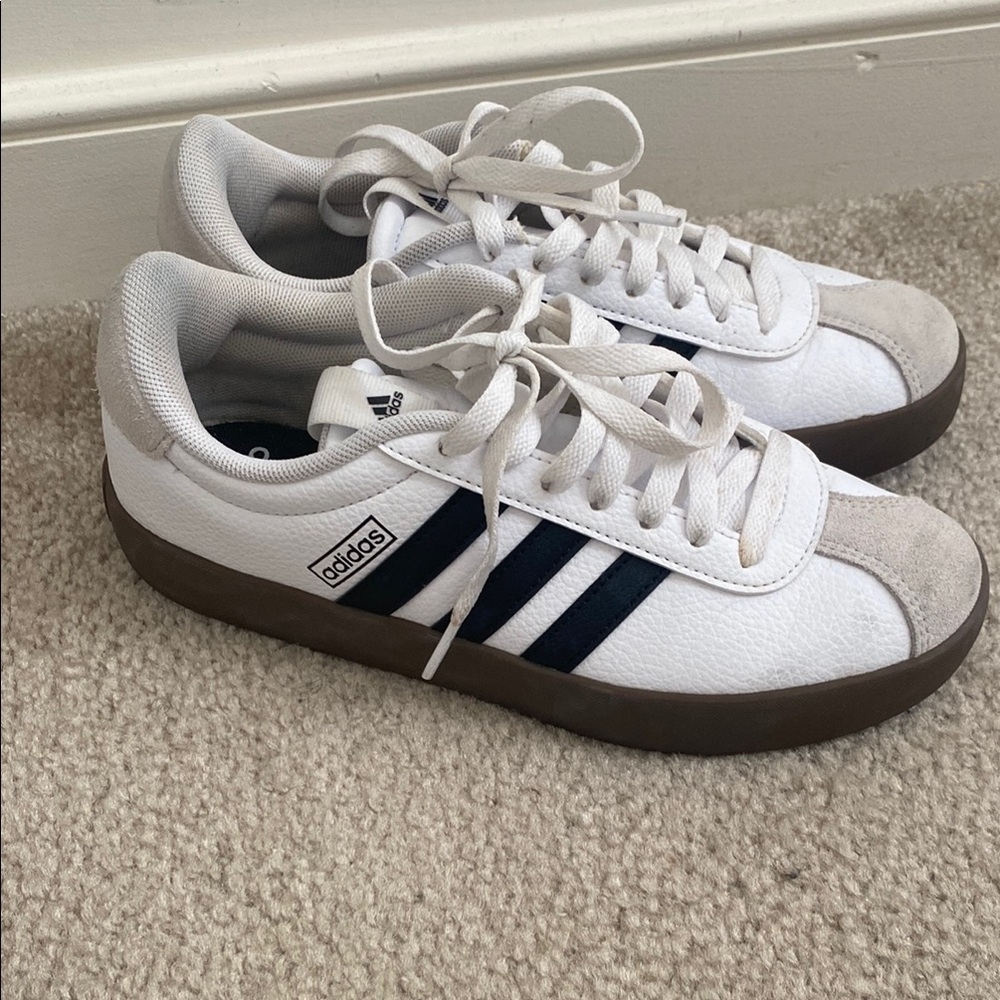 Adidas Men's White and Black Sneakers